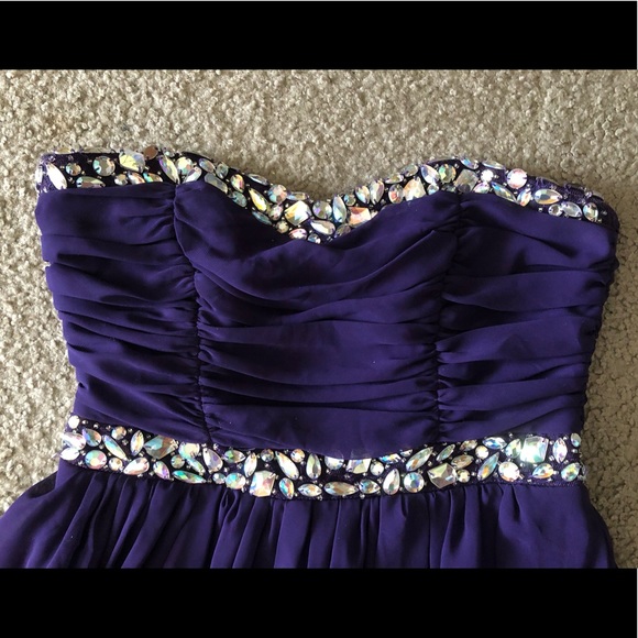 Windsor sequins Rhinestones strapless Purple dress size 7 - Picture 14 of 15